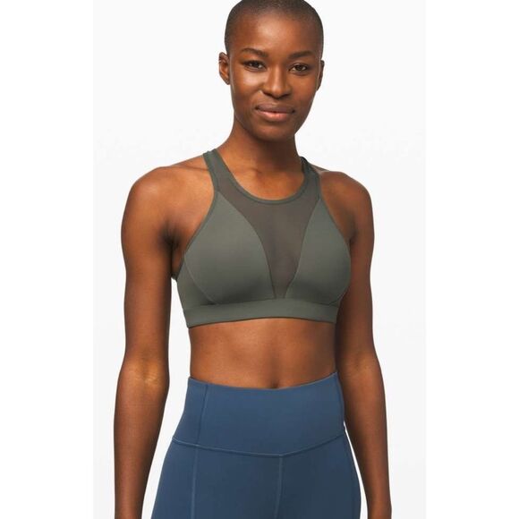 Lululemon Athlete Arrival Bra ,Grey Sage $80 Sz 12 E20 - Picture 1 of 8
